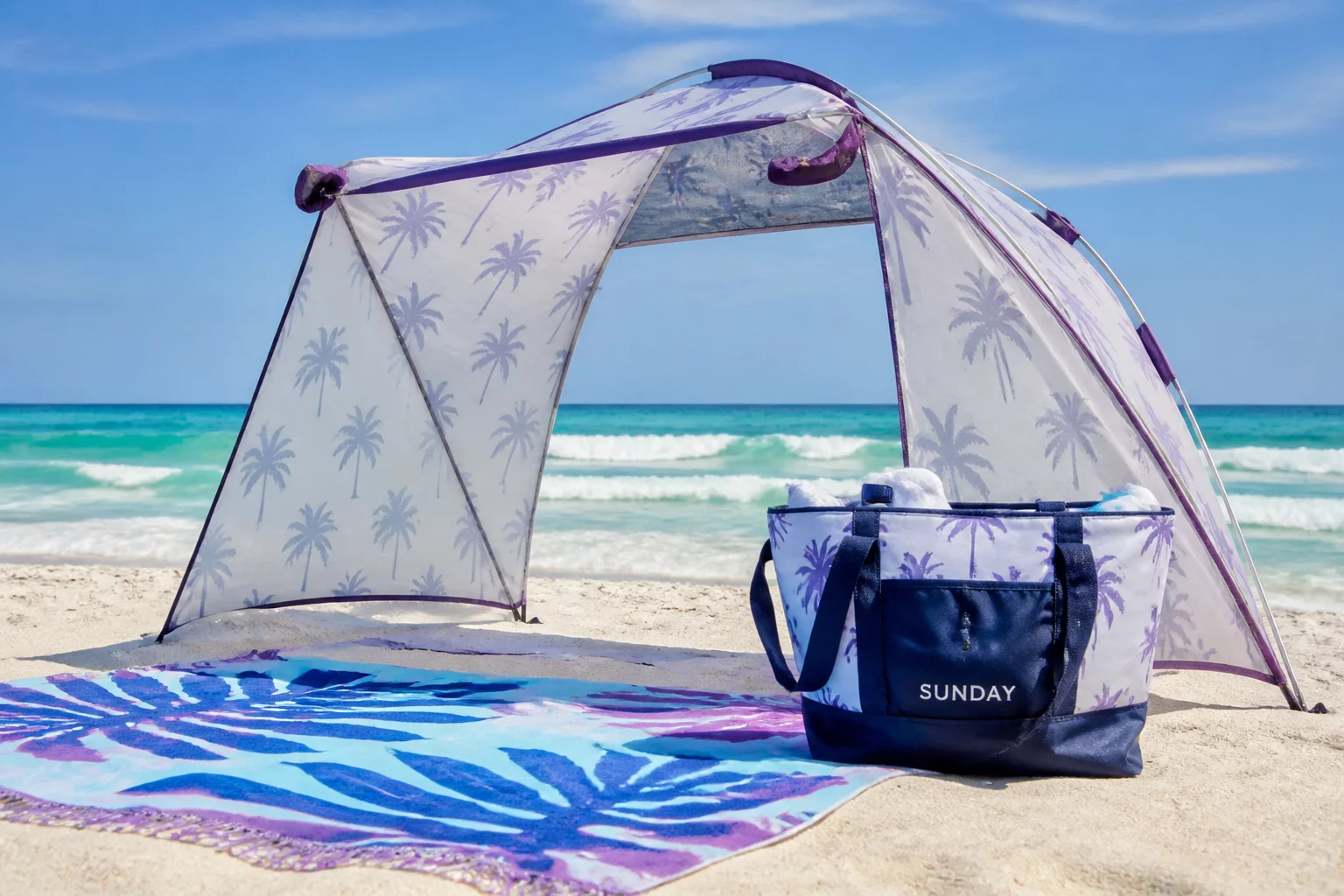 Bel Beach high performance beach gear set on a sunny shoreline