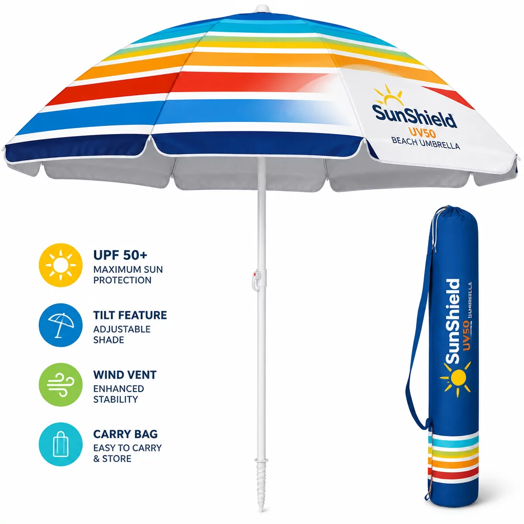 SunShield UV50 Beach Umbrella
